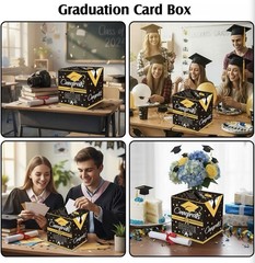 Graduation Decorations Grad Box Grad Party Favors Decor Supplies Black