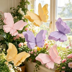 Butterfly Party Decorations Hanging Butterfly Decorations 6Pcs Crepe Paper Ga…