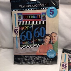 60th birthday party decorations Banner W6 Ft Wall Decorating Kit -A4