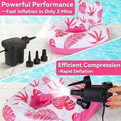 Inflatable Pool Float Adult with 50W Air Pump,Heart Shape Pool Float Chair wi…