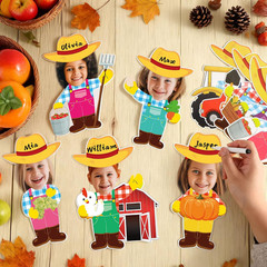 60Pcs Farm Theme Cutouts Farmer with Straw Hat Bulletin Board Decorations Farmer