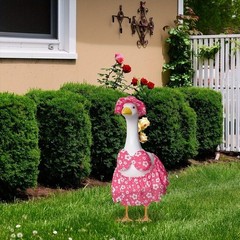 Goose Clothing Set for Outdoor Decor Featuring Bikini Skirt and Sunglasses