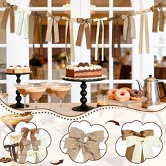 Brown Plaid Bow Garland Banner, Espresso Martini Theme Bow Garland Gingham Ri…
