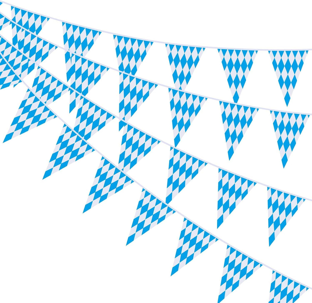 39.3 Feet Oktoberfest Bavarian Flag Banner for Oktoberfest Decorations, Oktoberf