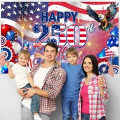 American 250th Birthday Decorations Banner Patriotic American 250th Anniversary