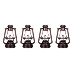 Dollhouse Micro Lantern, 3.74″ Height, Plastic Mini Kerosene Lamp Copper, 4pcs