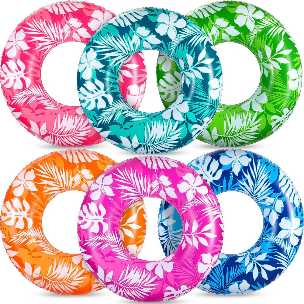ShinyRelief 6 Pcs 42 Inch Pool Floats Tubes for Adults Large Inflatable Float…