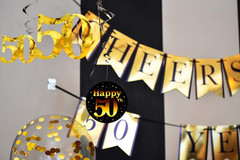50Th Birthday and Anniversary Decorations Party Pack – Pre-Strung Banner, Balloo