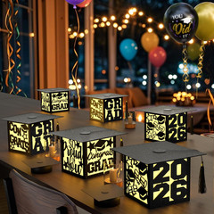 6 Pcs Graduation Table Centerpieces Boxes Class of 2026 Graduation Paper Lantern