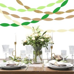 5 Rolls Green Gold Crepe Paper Streamers Wedding Baby Shower Party Supplies