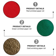 9 Pcs Party Decorations Crepe Paper Roll Streamers Red Green Gold Paper