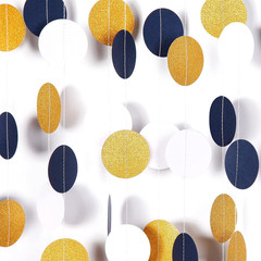 Navy-Blue White-Gold Party-Decorations Streamers Garland – 52Ft Graduation 2026