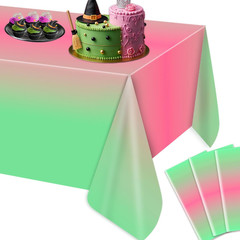 3 Pack Witch Birthday Party Decorations Tablecloth, Pink and Green Disposable Re