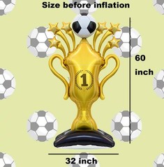 Giant Standing Soccer Trophy Balloon, 60×32 inch Champion Sport Balloon for S…