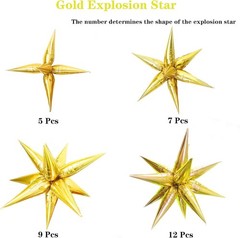 149Pcs Christmas Balloons Garland Kit with Gold Explosion Star Foil Balloons for