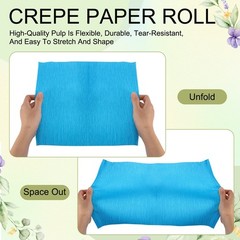 3Pcs Crepe Paper Roll 10 x 98In Wide Crepe Flower Sheets Grass Green