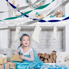 1st Choice Crepe Paper Streamers Party Streamer Decorations, Sliver and Green