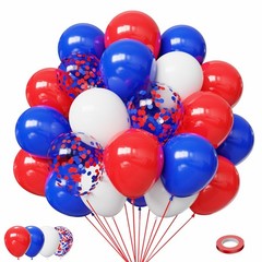 Red White and Blue Balloons,50Pcs Red and Blue Latex Balloons for 4th Of July…