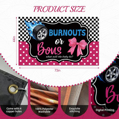 Burnouts or Bows Gender Reveal Decorations, Boy or Girl Gender Reveal Party Deco