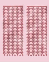 Rose Gold Bachelorette Party Penis Foil Curtain 2 Pcs 3×7 ft Metallic Fringe