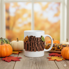 Thanksgiving Decor Glitter Holiday Wraps Bottle Jar Mug Candle Set 2 Wraps
