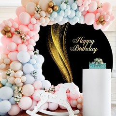Shining Gold Sequins Round Backdrop Cover 6.5ft