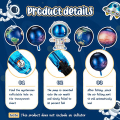 8 Pieces Outer Galaxy Space Balloons Large Inflatable Rocket Astronaut Earth Spa