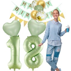 18th Birthday Party Decorations Sage Green Gold Party Balloons Happy Birthday…