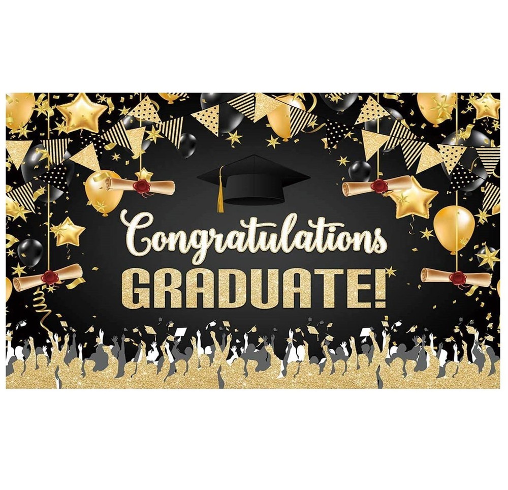 Congratulation Graduate Backdrop Graduation Party Background Banner Decoration