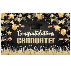 Congratulation Graduate Backdrop Graduation Party Background Banner Decoration
