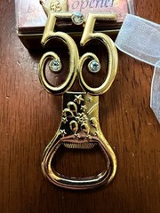 Rose Gold Themed 55th Birthday/Anniversary Party Gift Bottle Opener