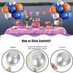 Blue Orange Space Balloons, 55 Pcs Set – Natural Latex Navy Blue and Orange