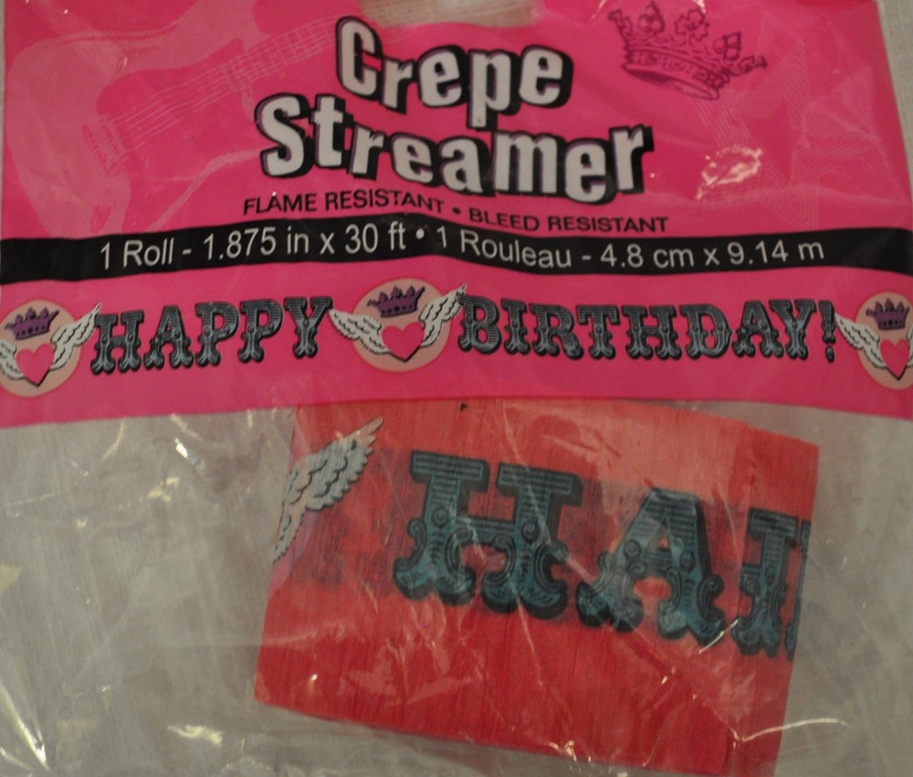 ROCKER GIRL PARTY CREPE PAPER STREAMER