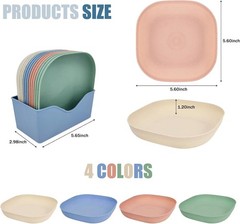 Wheat Straw Plates,5.7inches Dinner Plates Set of 5.7 inches, Mixed color