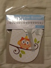 Happi Woodland Boy 8ft. Shaped Ribbon Happy Birthday Banner NIP 1pc. Owl