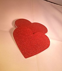 Red Glitter Valentine Hearts for table decorating at special occasions