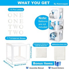 Charming 3 Pcs ONE & TWO Balloon Boxes – Memorable Decor for Any Celebration