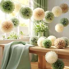 Olive Sage Green Tissue Paper Party Decorations Paper Flowers Decorations