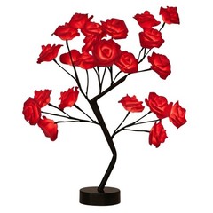 Compact LED Night Light USB Powered Bedroom Decor Lamp with Floral Style