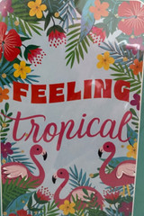 Feeling Tropical / flamingos DOOR COVER Luau Mural Party Wall Decor Poster