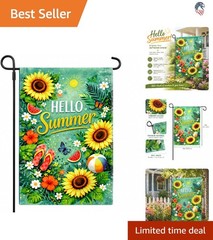Compatible Sunflower Welcome Garden Flag Summer Yard Decor Polyester Outdoor