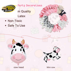 115PCS Pink Cow Party Decorations – Balloon Garland Arch Kit with Cow Print Ball