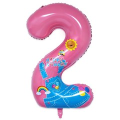English Teacher Birthday Decorations 40» Pink Rainbow Number 2 Balloon for 2…