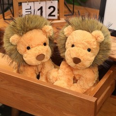 Cute Lion Plush Toy Set Mini Keychain Stuffed Lion Doll 2 Sizes for Gift Decor