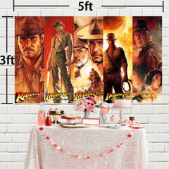 Indiana Jones Party Supplies Backdrop Banner Poster Vinyl 5x3ft Birthday Gift