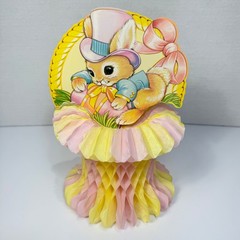 Vintage The Paper Magic Group Easter Bunny Honeycomb Centerpiece 11 Inch 1990s