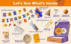 245Pcs Basketball Birthday Party Supplies Set – Includes Hoop Snack Cups, Pla…