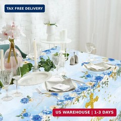 GREHUMOR 3Pcs God Bless Baptism Tablecloth Decorations First Communion Table Cov