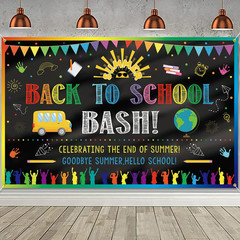 Back to School Bash Backdrop Banner End of Summer Back to School Decoration Firs