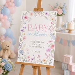 Personalised Baby Shower Sign | Custom Baby Shower Board, Baby Shower Welcome